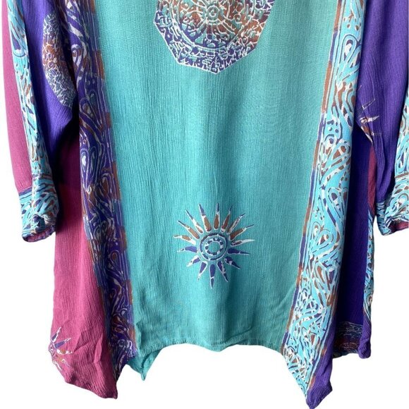 Soft Surroundings Top Small Art To Wear Fairy Asymmetrical Rainbow Colorful - Picture 8 of 10